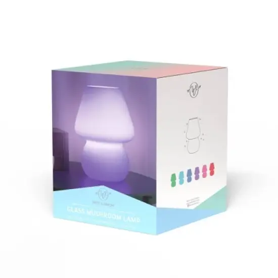 Teen Glass Mushroom Color Changing LED Table Lamp White - West & Arrow image {3}