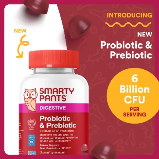 SmartyPants Adult Prebiotic & Probiotic Chewables for Digestive & Immune Support Capsules - 60ct image {2}