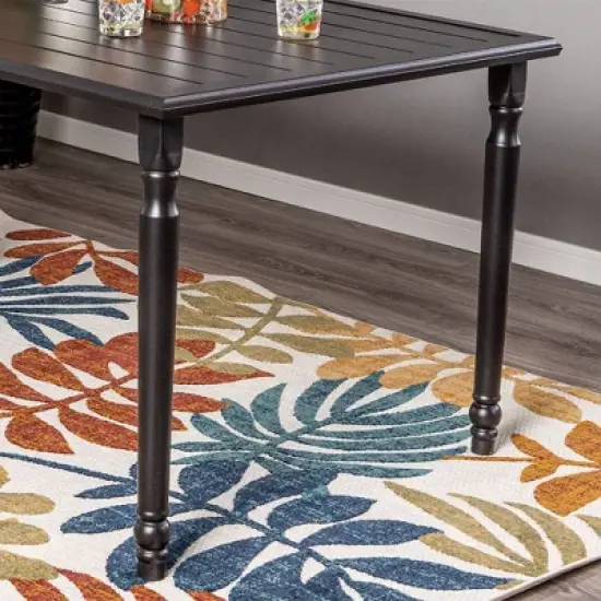 7pc Outdoor Dining Set with Steel Rectangle Table, 4 Fixed Chairs & 2 Swivel Chairs - Captiva Designs image {10}