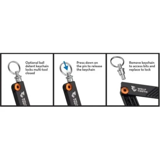 Wolf Tooth 6-Bit Hex Wrench Multi-Tool with Keyring - Red image {7}
