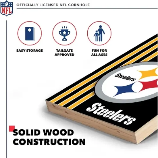 NFL Pittsburgh Steelers 2'x3' Wood Cornhole Set image {2}