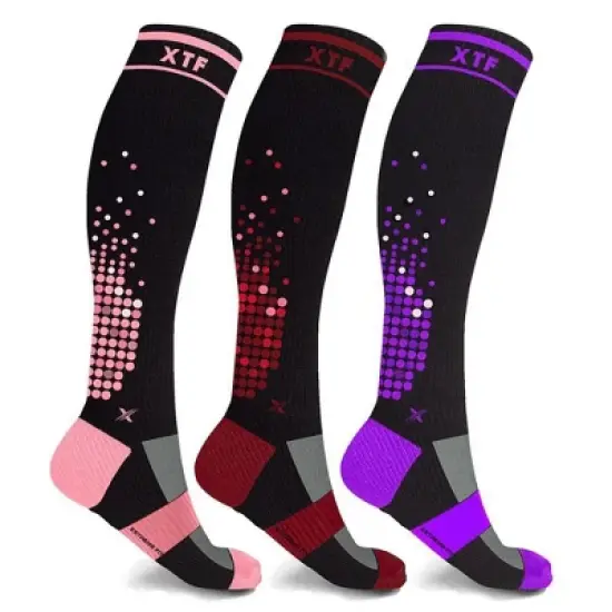 Extreme Fit XTF High-Intensity Run+ Sports Knee-High Compression Socks - 3 Pair image {4}