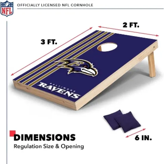 NFL Baltimore Ravens 2'x3' Wood Cornhole Set image {5}