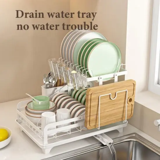 OBOKATA-Kitchen dish rack double-layer white image {4}