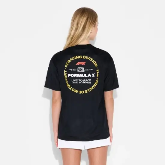 Women's F1 Short Sleeve Oversized Graphic Jersey - Black image {2}