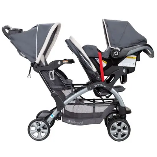 Baby Trend Sit N Stand Compact Easy Fold Double Stroller with 2 Baby Infant Car Seat Carriers and Cozy Cover image {4}