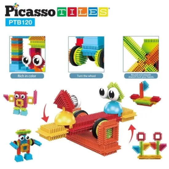 PICASSO-TILES Building Blocks Set for Kids, 120PCS Hedgehog Construction STEM Educational Toy image {5}