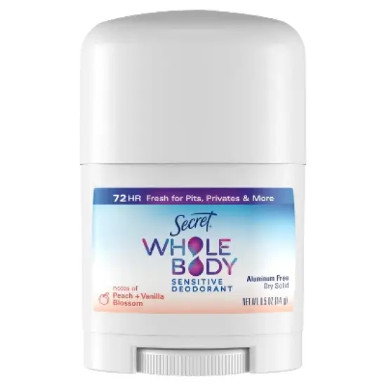 Secret Whole Body Aluminum Free Deodorant - Peach & Vanilla - Trial Size - 0.5oz image {1}