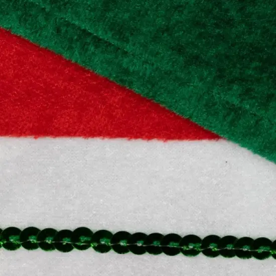 Northlight 18" Green and Red Velvet Sequin Stripe Stocking image {5}