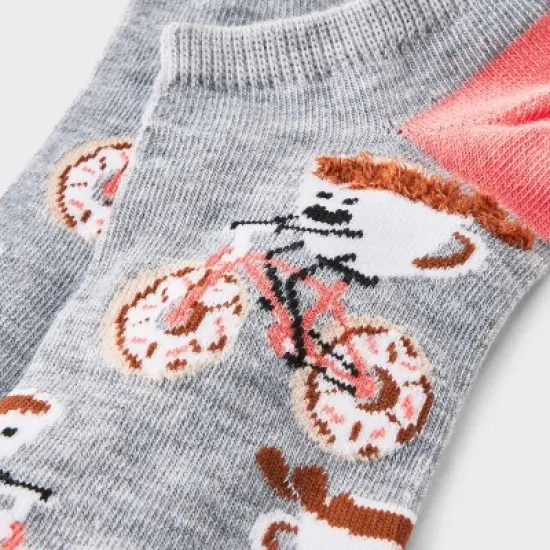 Women's Coffee & Doughnuts Cycle Low Cut Socks - Heather Gray/Peach 4-10 image {2}