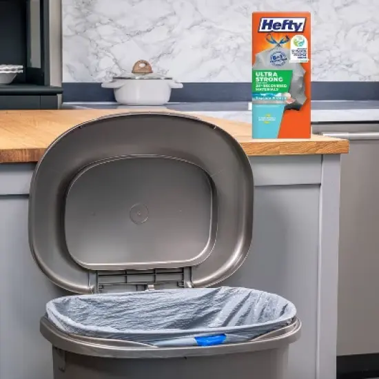 Hefty Ultra Strong Tall Kitchen Drawstring Trash Bags - Seaside Breeze - 13gal - 50ct image {5}