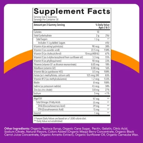 SmartyPants Toddler Plus Multivitamin & Omegas Gummies with Vitamins C, D3, B12 & Zinc - 60ct image {4}