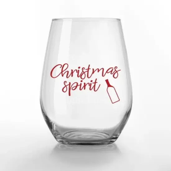 Creative Products Christmas Spirit 15 oz. Stemless Wine Glass image {3}