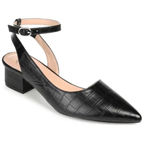 Journee Collection Womens Keefa Pointed Toe Low Block Heel Pumps image {9}