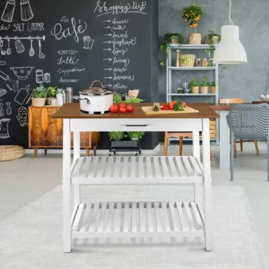 Kitchen Island with Two Shelves - Flora Home image {6}