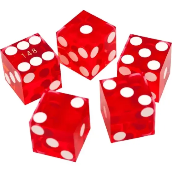 Trademark Poker Set of A Grade Serialized Casino Dice - Red image {1}