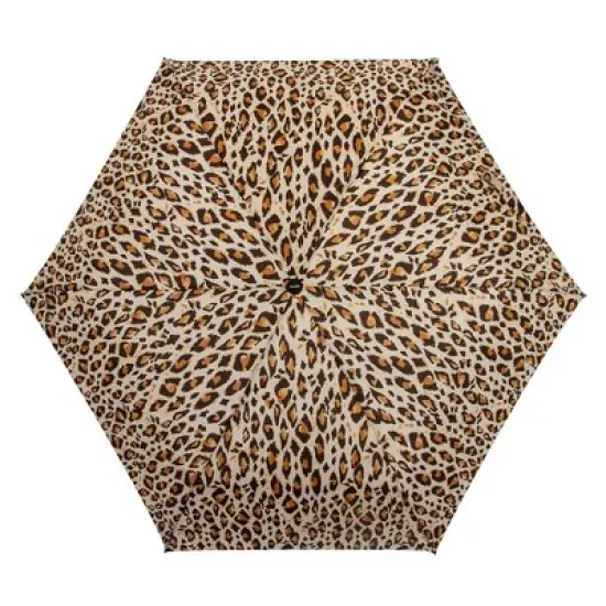 ShedRain Auto Open Auto Close Compact Umbrella - Tan Leopard Print image {3}