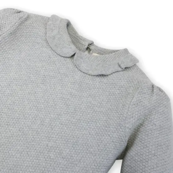 Hope & Henry Girls' Organic Cotton Long Sleeve Peter Pan Collar Sweater Pullover, Infant image {4}