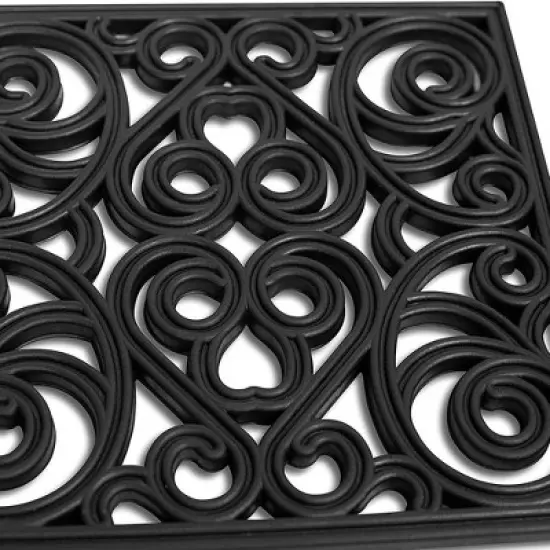 BirdRock Home Rubber Stepping Stone Tiles - 12 x 12" - Set of 3 - Black image {4}
