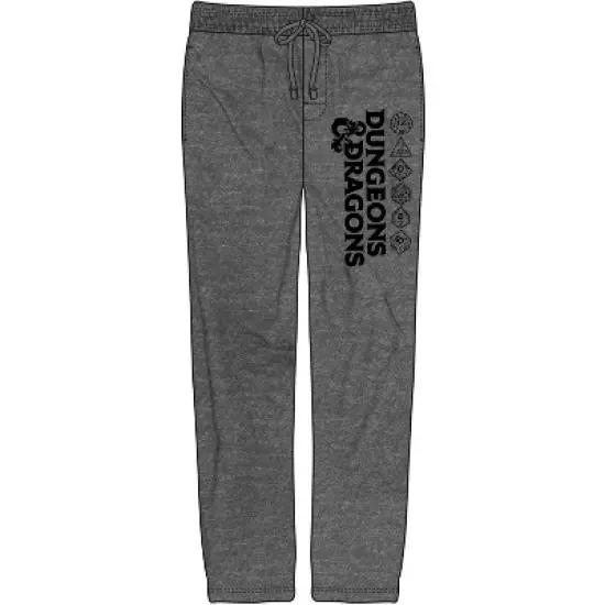 Dungeons & Dragons Logo and Dice Graphic Mens Heather Grey Sleep Pajama Pants image {3}