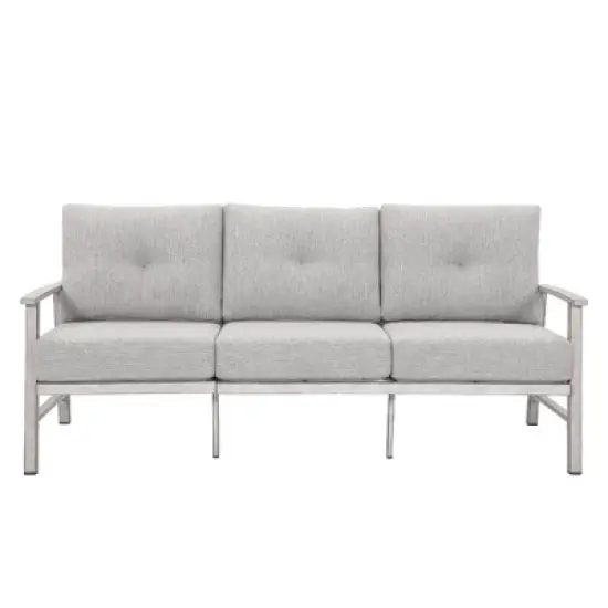 COWLOWN 3-Seater Outdoor Patio Sofa, Aluminum Frame Couch with Soft Cushions, All-Weather Furniture for Balcony, Poolside, Lawn image {7}