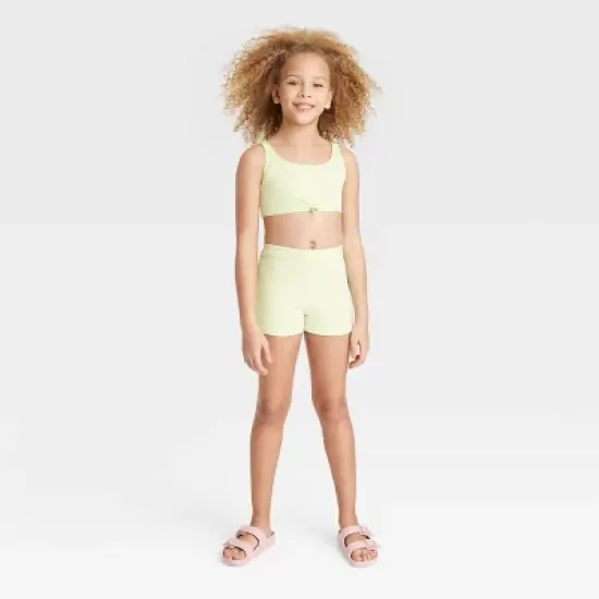 Girls' 3pc Surf Swimwear Set - art class&trade; Lime Green image {1}