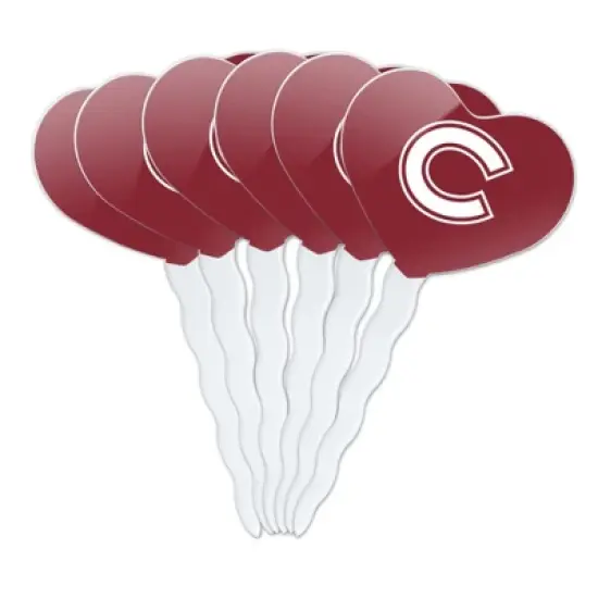 Colgate University Primary Logo Heart Love Cupcake Picks Toppers Decoration Set of 6 image {7}