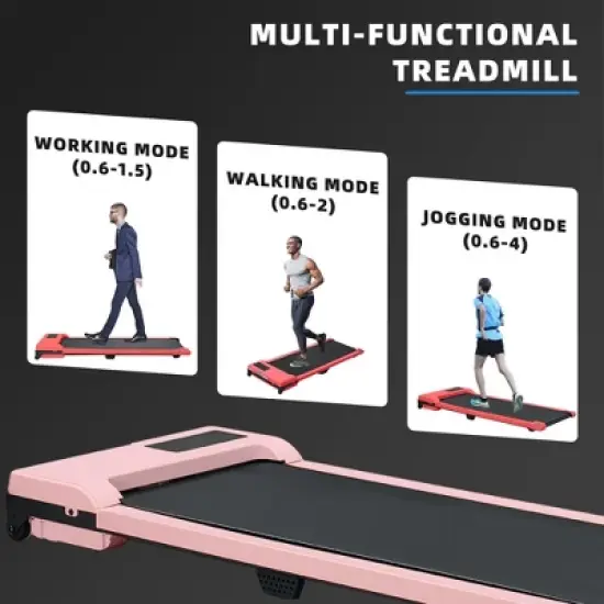 CENGHU Walking Pad with Quiet 2.0 HP Motor, Countdown Modes, 220 lbs Weight Capacity for Home or Office Workouts, Portable Treadmill Walking, Pink image {4}