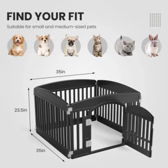 Gulches Dog Playpen Safe & Secure Indoor/Outdoor Pet Fence | Folding & Portable | Ideal for Small to Medium Dogs | Easy to Clean image {5}