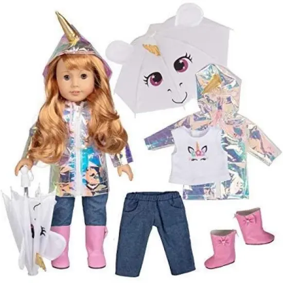 Dress Along Dolly Rainbow Unicorn Outfit for American Girl Doll image {1}