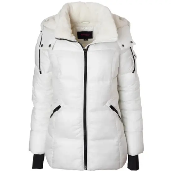 Sportoli Womens Winter Coat Hooded Plush Lined Quilted Warm Zip Up Puffer Jacket image {8}