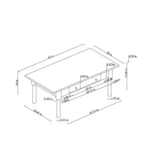 Wood Turned Leg Coffee Table with Drawer - Black - Hearth & Hand&trade; with Magnolia image {6}