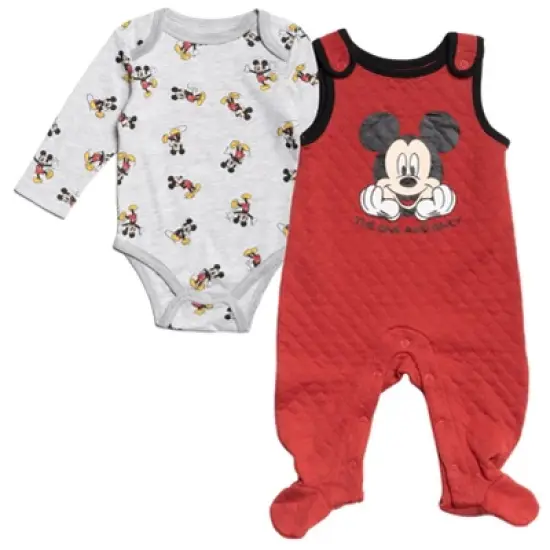 Disney Mickey Mouse Baby Bodysuit and Snap French Terry Overall Newborn to Infant  image {10}