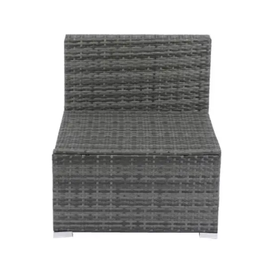 YOOCOZZ Outdoor PE Wicker Daybed & Sectional Sofa with Retractable Canopy and Removable Cushions - Black image {9}