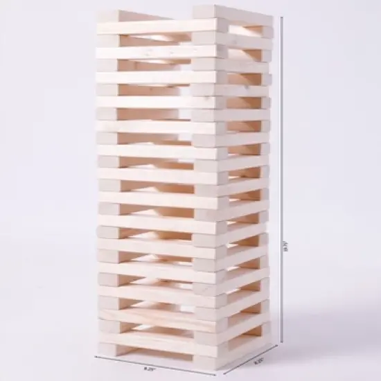 PLAYBERG 60 Block Giant Hardwood Tower Stacking Game image {3}