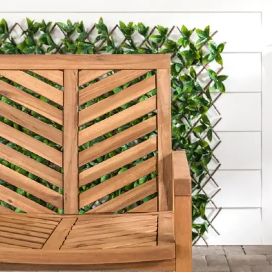 Slatted Chevron Acacia Wood Patio Loveseat &ndash; Saracina Home image {11}