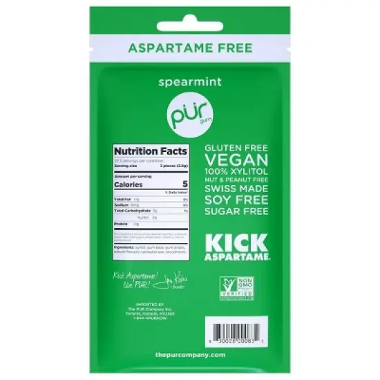Pur Gum Spearmint Bag - 2.72oz image {2}