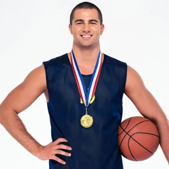 Juvale 12 Pack Basketball Medals for All Ages, Gold Metal Team Awards Trophy, Sports Party Favors, 2 in image {3}