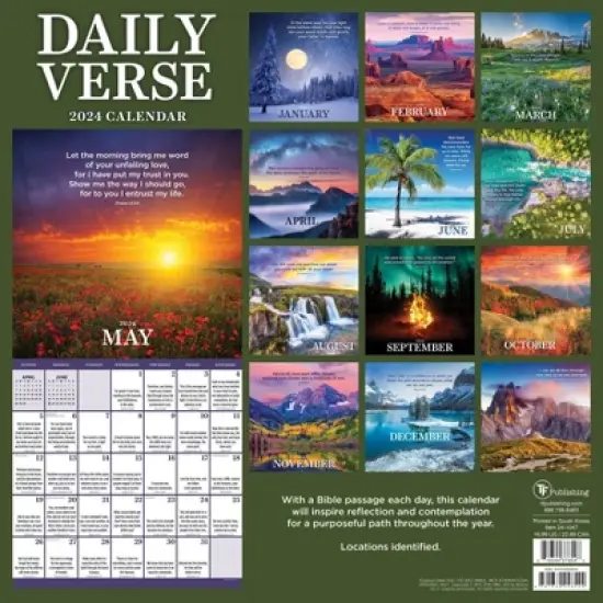 TF Publishing 2024 Wall Calendar 12"x12" Daily Verse image {4}