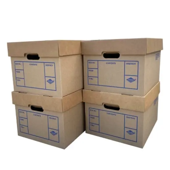 UBMOVE File Moving Boxes 200# Strength, Small, 15" x 12" x 10", 4 Pack image {8}