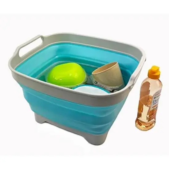 SAMMART 7.5L (2 Gallons) Collapsible Dishpan with Draining Plug image {3}