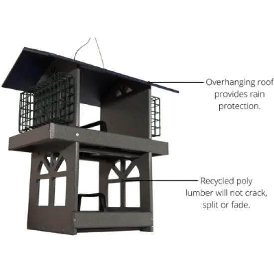 JCS Wildlife Double Fly Thru Bird Feeder with Suet Cages image {4}