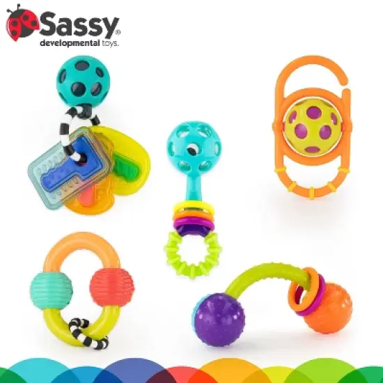 Sassy Toys Shake Rattle & Chew Gift Set - 5pc image {4}