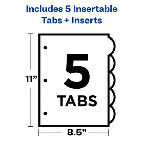 Avery&reg; Insertable Style Edge&trade; Plastic Dividers, 5-Tab Set, Multicolor, 6 Sets image {4}