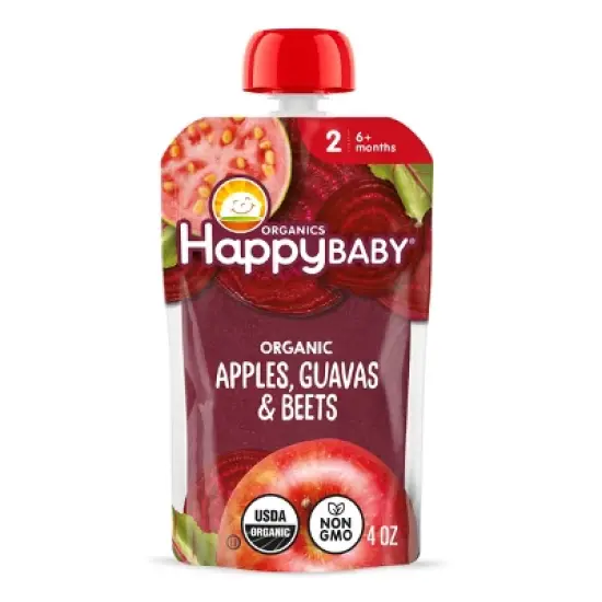 Happy Baby Organics Clearly Crafted Stage 2 Apples, Guavas & Beets - 4oz image {9}