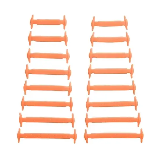 The Original Stretchlace No-Tie Silicone Elastic Shoelaces &ndash; Orange Tieless Shoe Laces (1 Set) image {1}