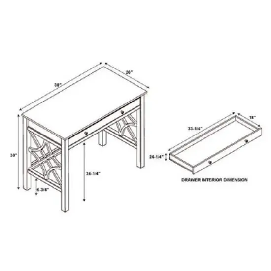 Whitley Antique Desk White - Linon image {11}