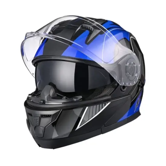 AHR Modular Full Face Motorcycle Helmet Flip up Dual Visor Motocross DOT S/M/L/XL/XXL image {9}