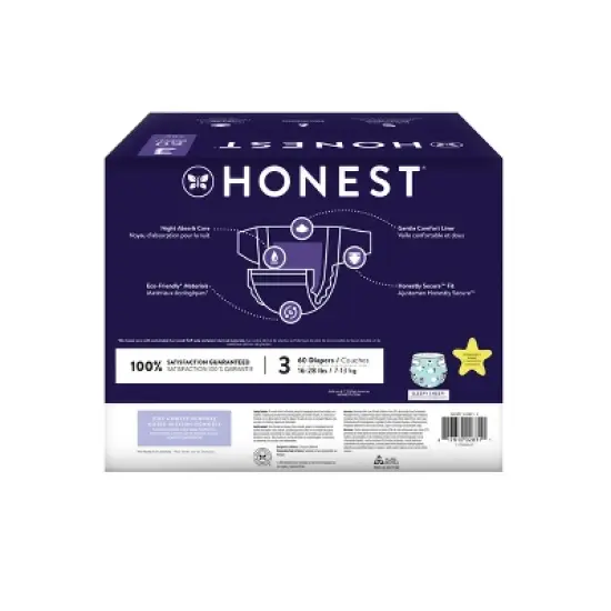 The Honest Company Clean Conscious Disposable Overnight Diapers - (Select Size and Pattern) image {1}