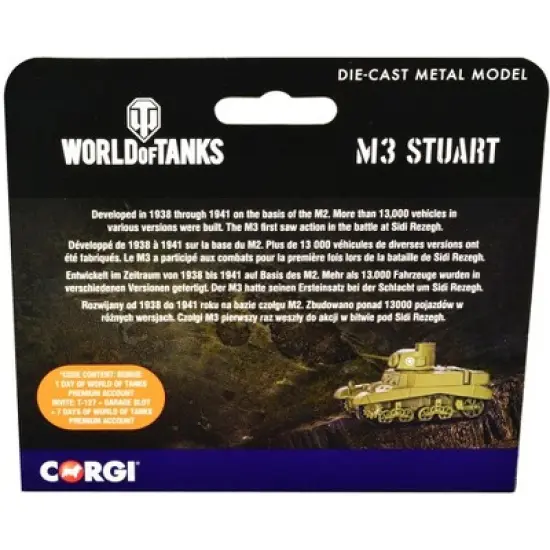M3 Stuart Light Tank United States "World of Tanks" Video Game Diecast Model by Corgi image {2}